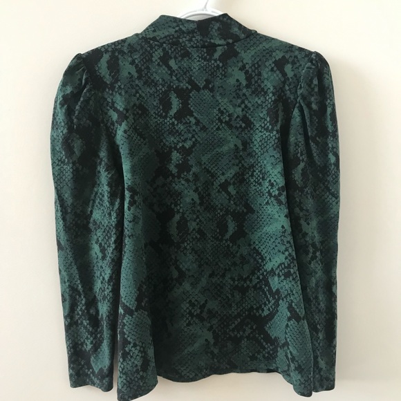 Ann Taylor - Green Velvety snakeskin pattern top - M - Picture 8 of 8